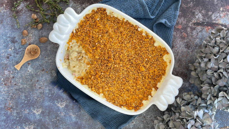 Mac n cheese με μπέικον και τραγανή κρούστα