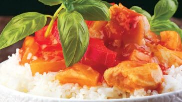 Koτόπουλο με Mango Chutney και ρύζι