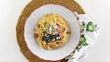 One-Pot Σπαγγέτι με σπανάκι και ντομάτες