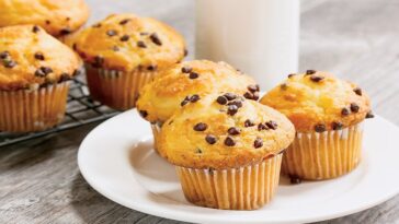 Muffins πορτοκαλιού με κομματάκια σοκολάτας