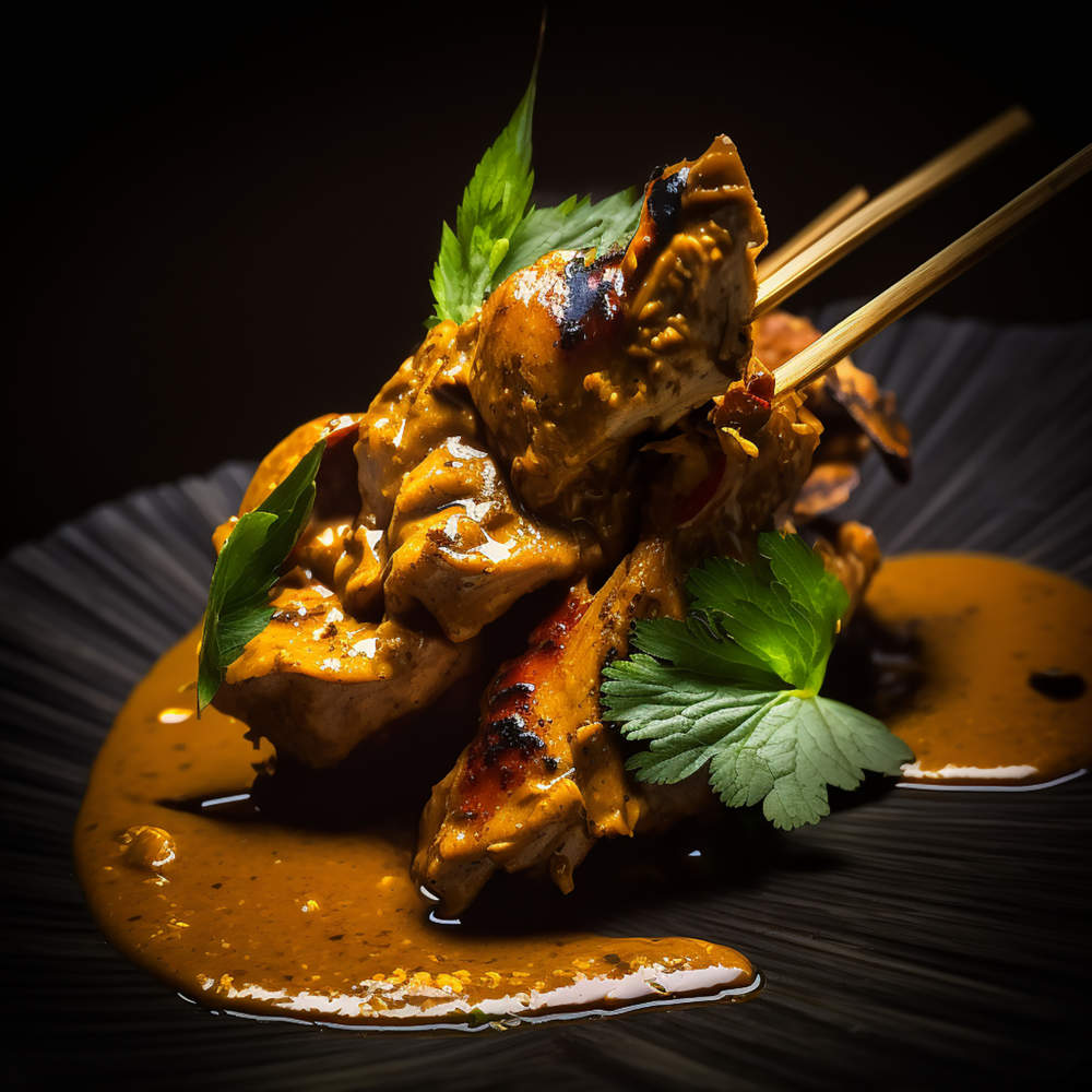 Μοσχάρι ή Αρνί Satay με σάλτσα φιστικιού
